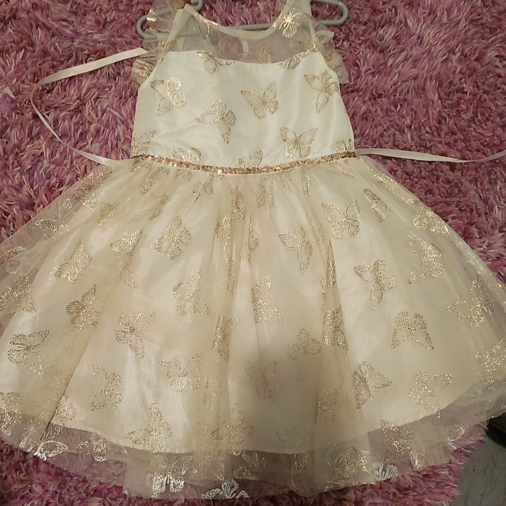 Lilt toddler girl short sleeve flutter sleeve dress size 6